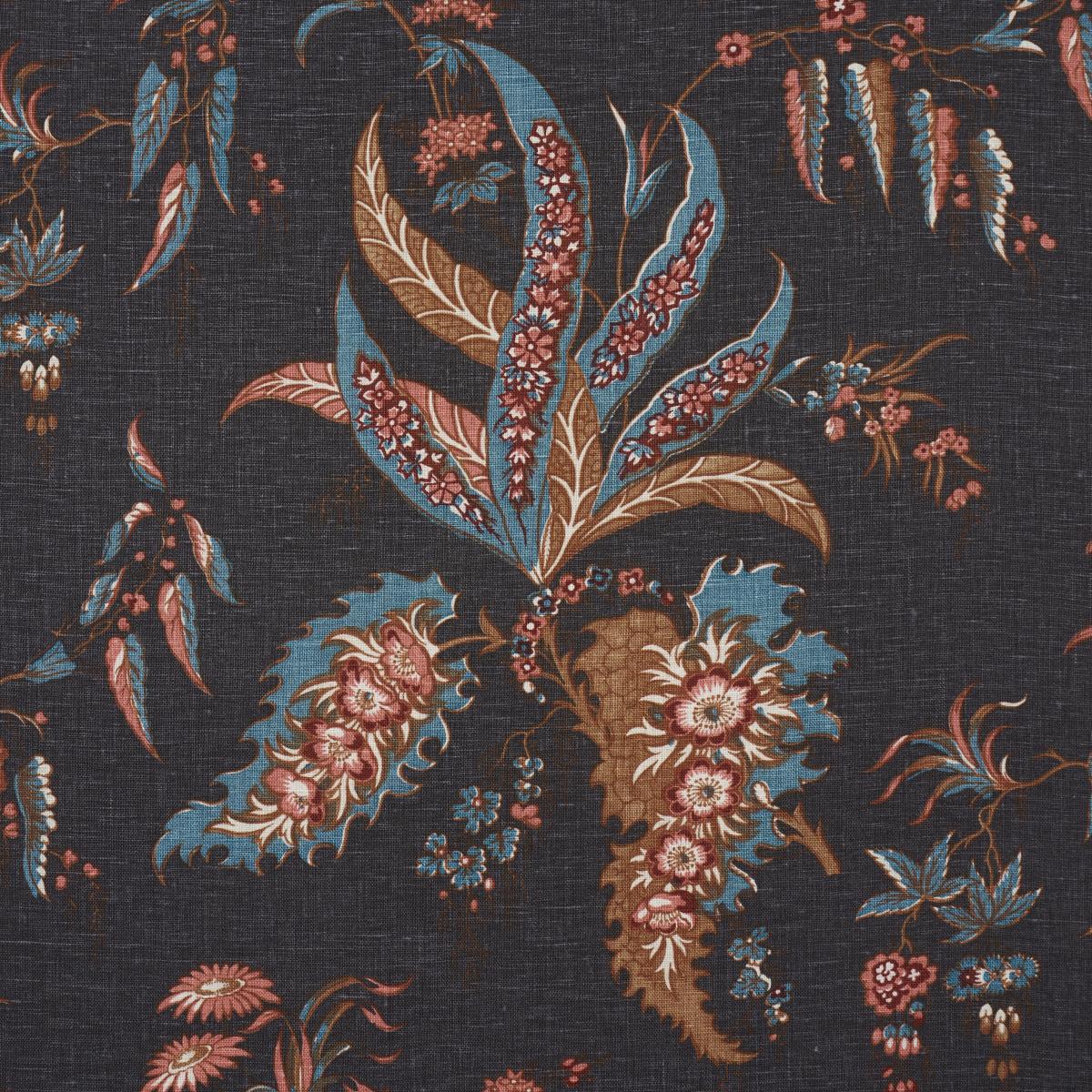 Schumacher Apolline Botanical Rouge & Noir Fabric