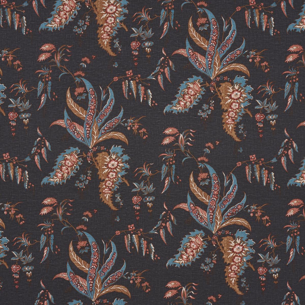 Schumacher Apolline Botanical Rouge & Noir Fabric