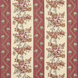 Schumacher Sylvain Floral Stripe Rouge Fabric