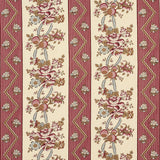 Schumacher Sylvain Floral Stripe Rouge Fabric