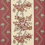 Schumacher Sylvain Floral Stripe Rouge Fabric
