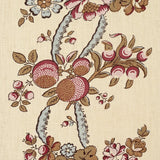 Schumacher Sylvain Floral Stripe Rouge Fabric
