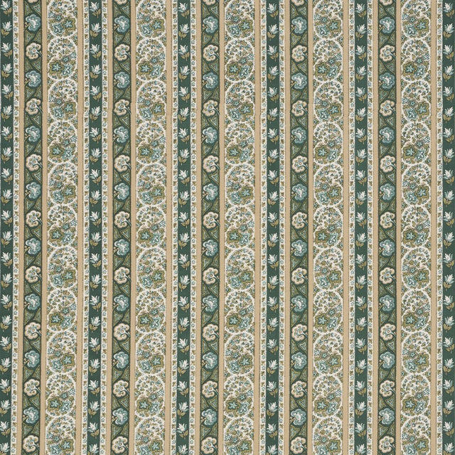Schumacher Ines Paisley Mineral & Teal Fabric
