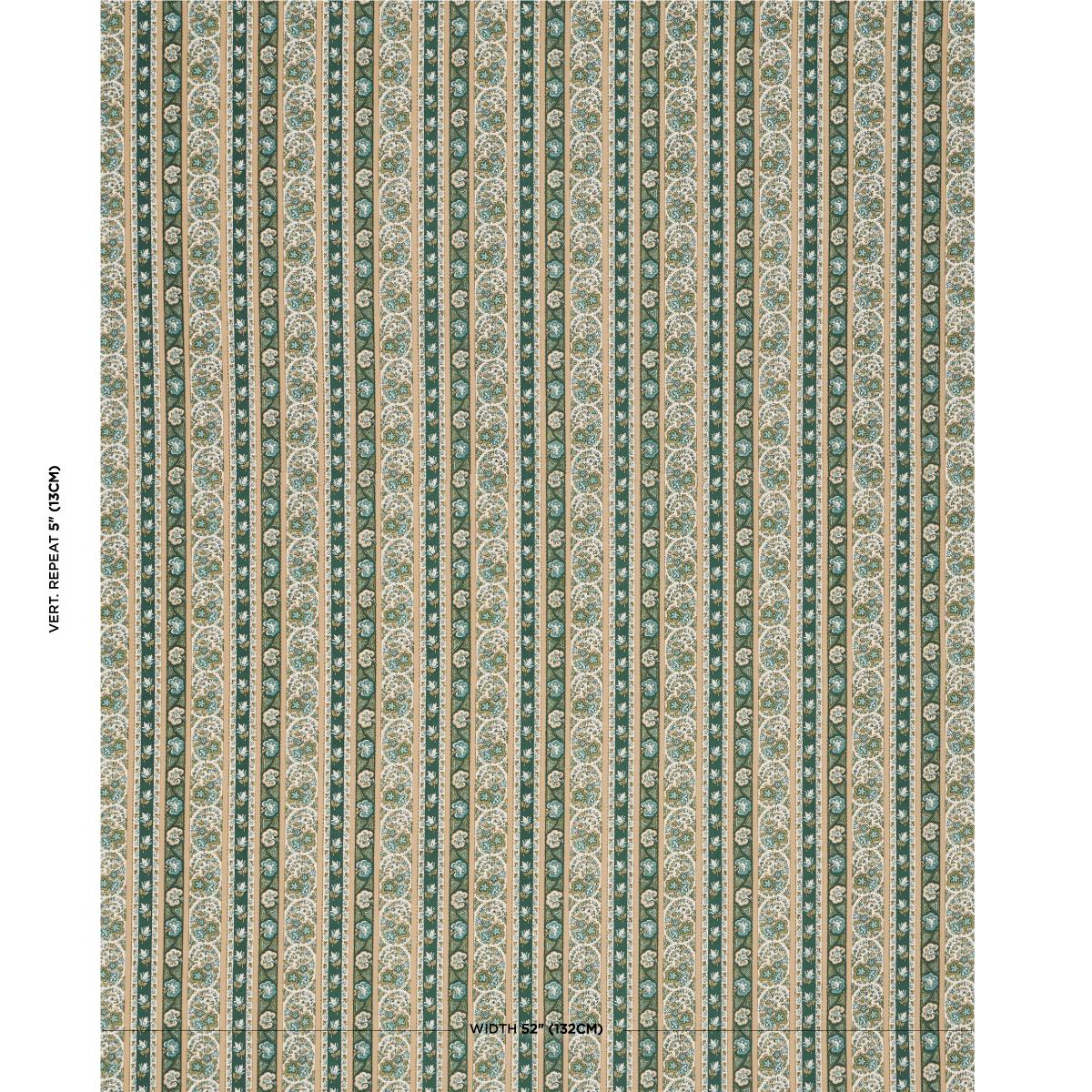 Schumacher Ines Paisley Mineral & Teal Fabric