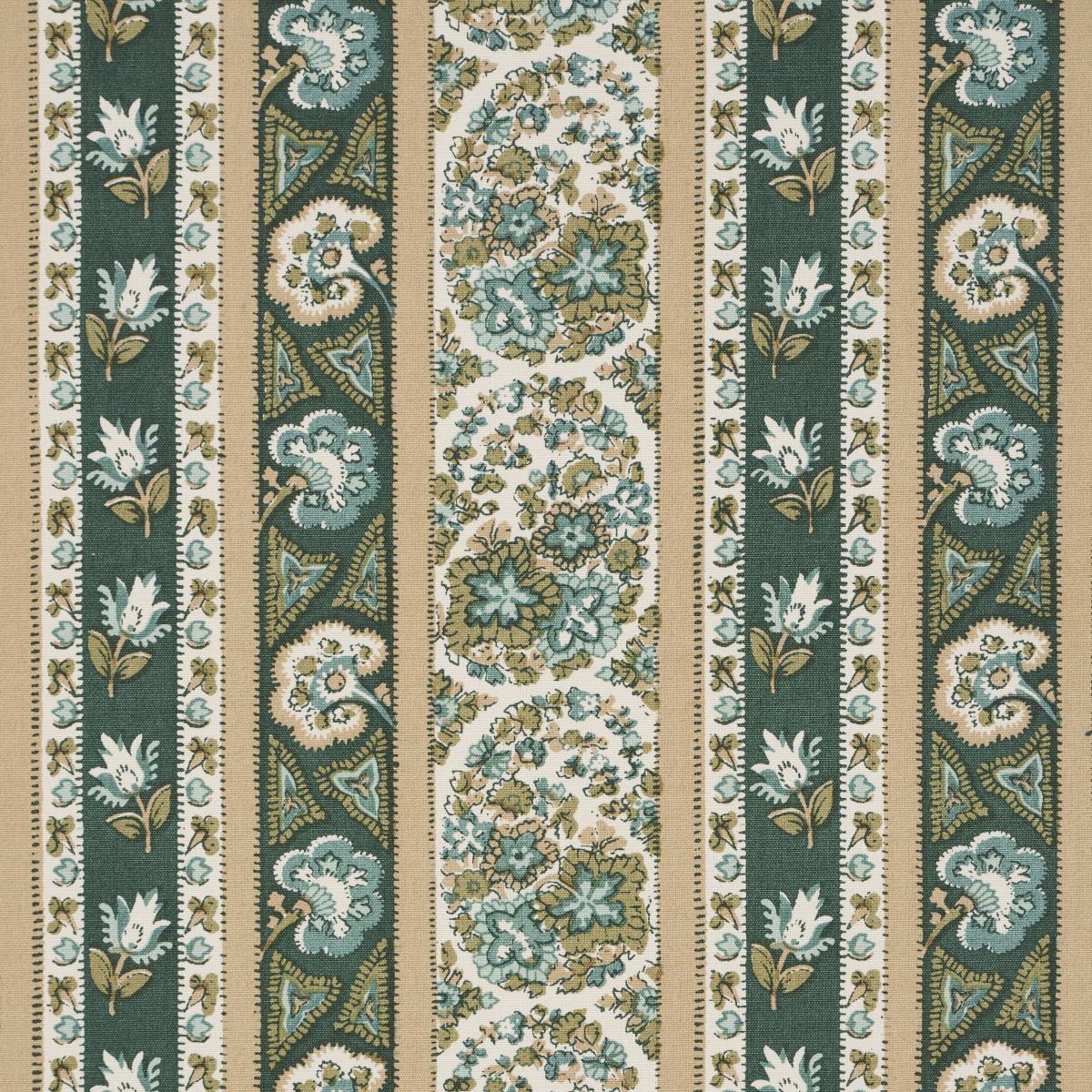 Schumacher Ines Paisley Mineral & Teal Fabric