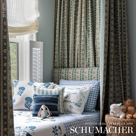 Schumacher Ines Paisley Mineral & Teal Fabric