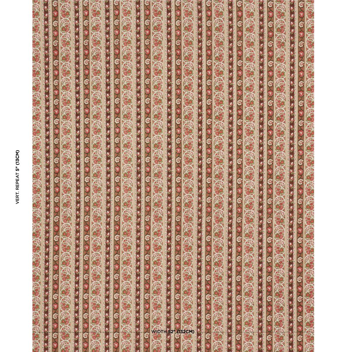 Schumacher Ines Paisley Rose & Cognac Fabric