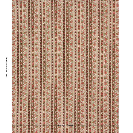 Schumacher Ines Paisley Rose & Cognac Fabric