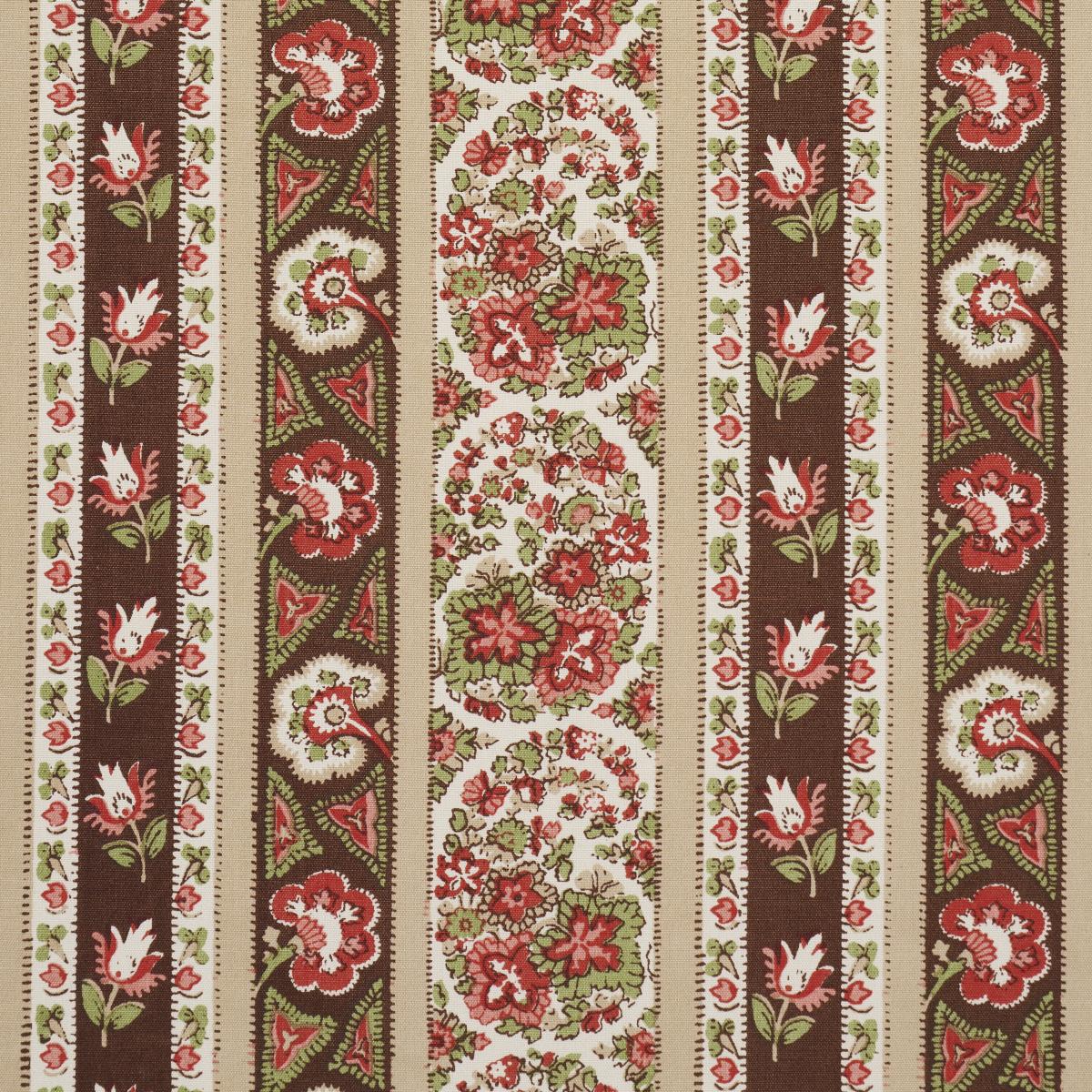 Schumacher Ines Paisley Rose & Cognac Fabric
