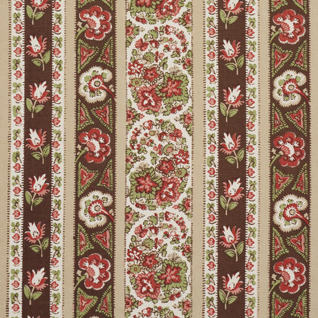 Schumacher Ines Paisley Rose & Cognac Fabric