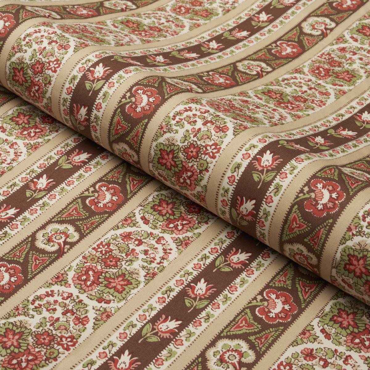 Schumacher Ines Paisley Rose & Cognac Fabric