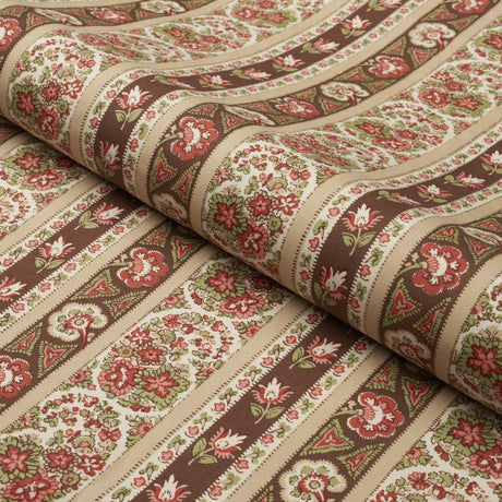 Schumacher Ines Paisley Rose & Cognac Fabric