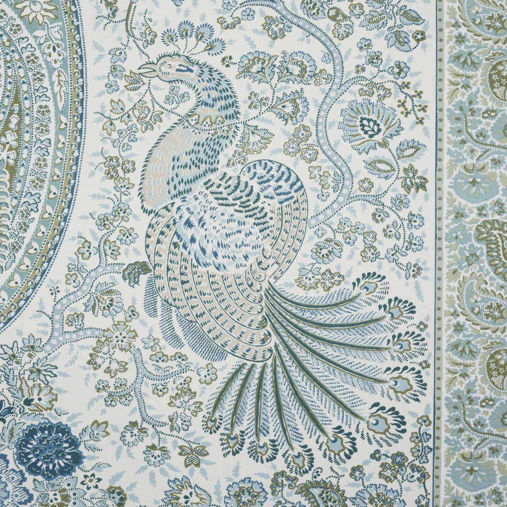 Schumacher Colmery Paisley Panel Peacock Fabric