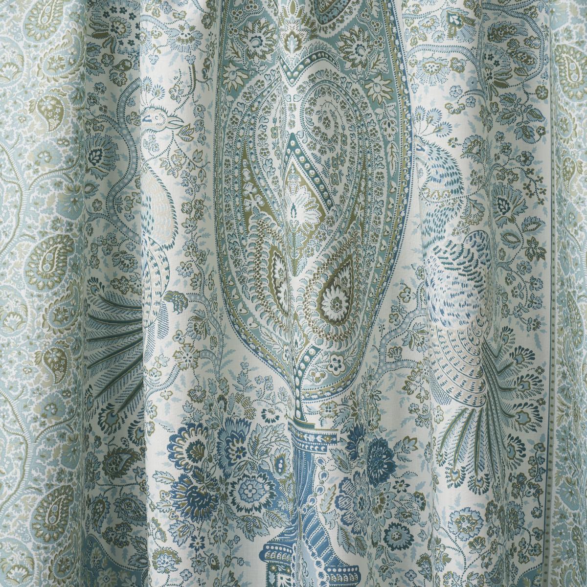 Schumacher Colmery Paisley Panel Peacock Fabric