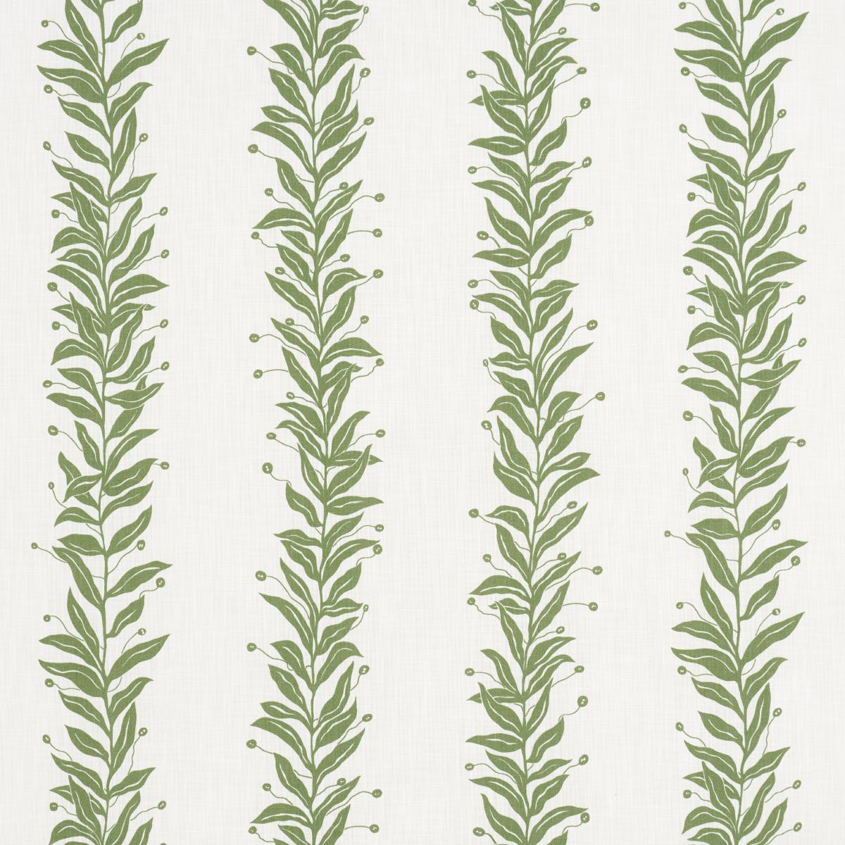 Schumacher Tendril Stripe Indoor/Outdoor Leaf Fabric