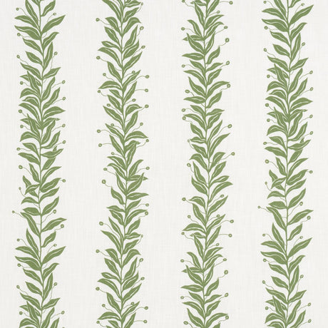 Schumacher Tendril Stripe Indoor/Outdoor Leaf Fabric