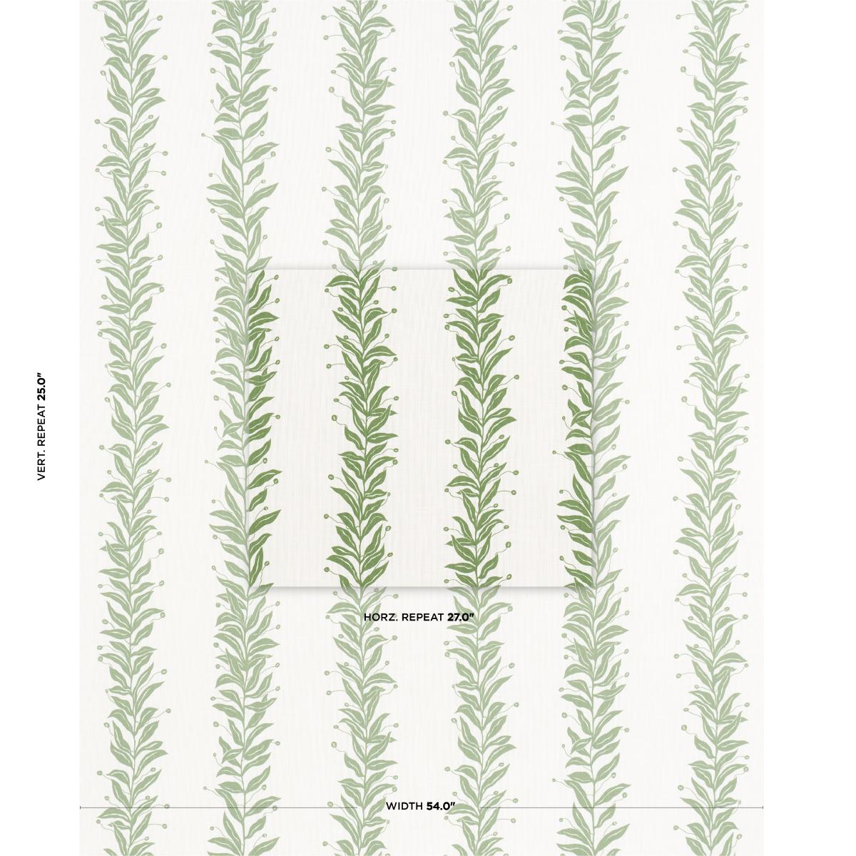 Schumacher Tendril Stripe Indoor/Outdoor Leaf Fabric