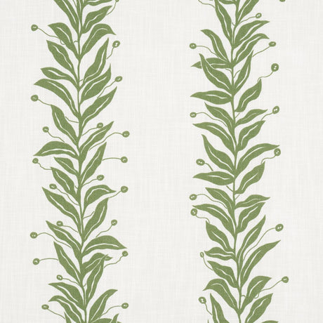 Schumacher Tendril Stripe Indoor/Outdoor Leaf Fabric