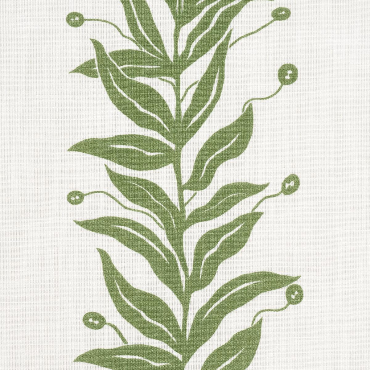Schumacher Tendril Stripe Indoor/Outdoor Leaf Fabric