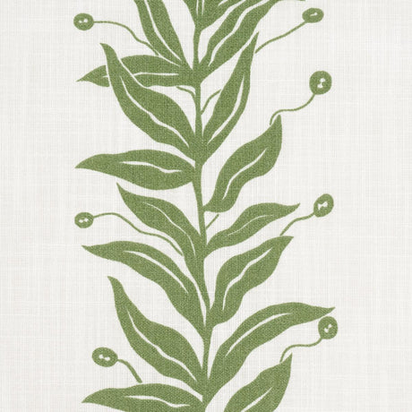 Schumacher Tendril Stripe Indoor/Outdoor Leaf Fabric