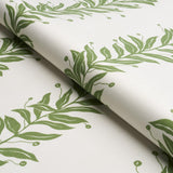 Schumacher Tendril Stripe Indoor/Outdoor Leaf Fabric