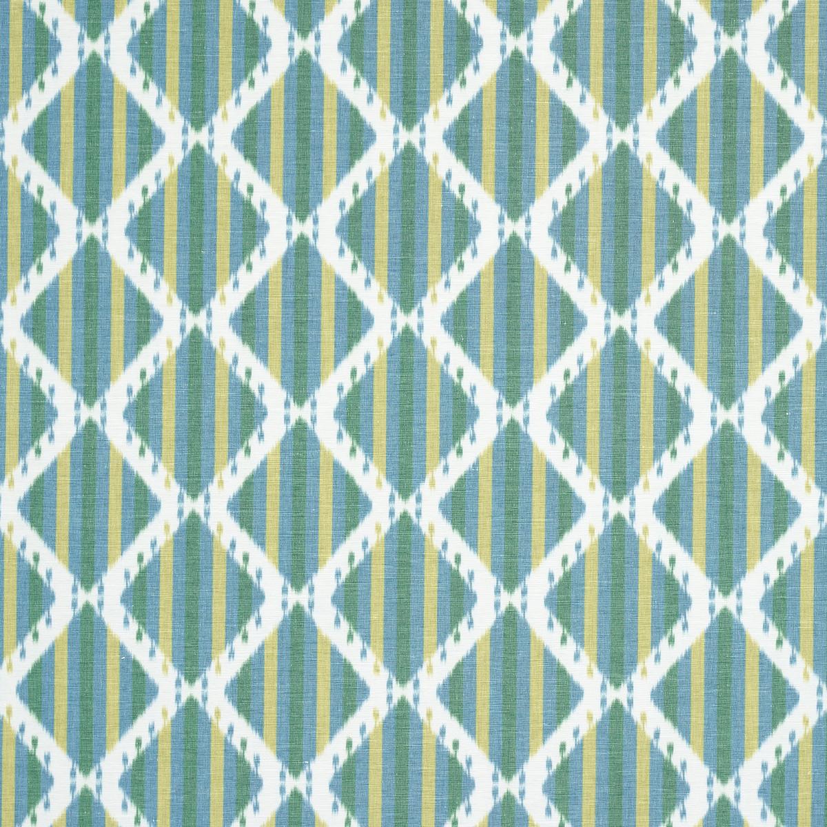 Schumacher Kai Striped Ikat Green Fabric