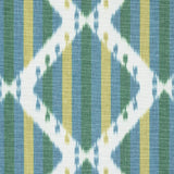 Schumacher Kai Striped Ikat Green Fabric