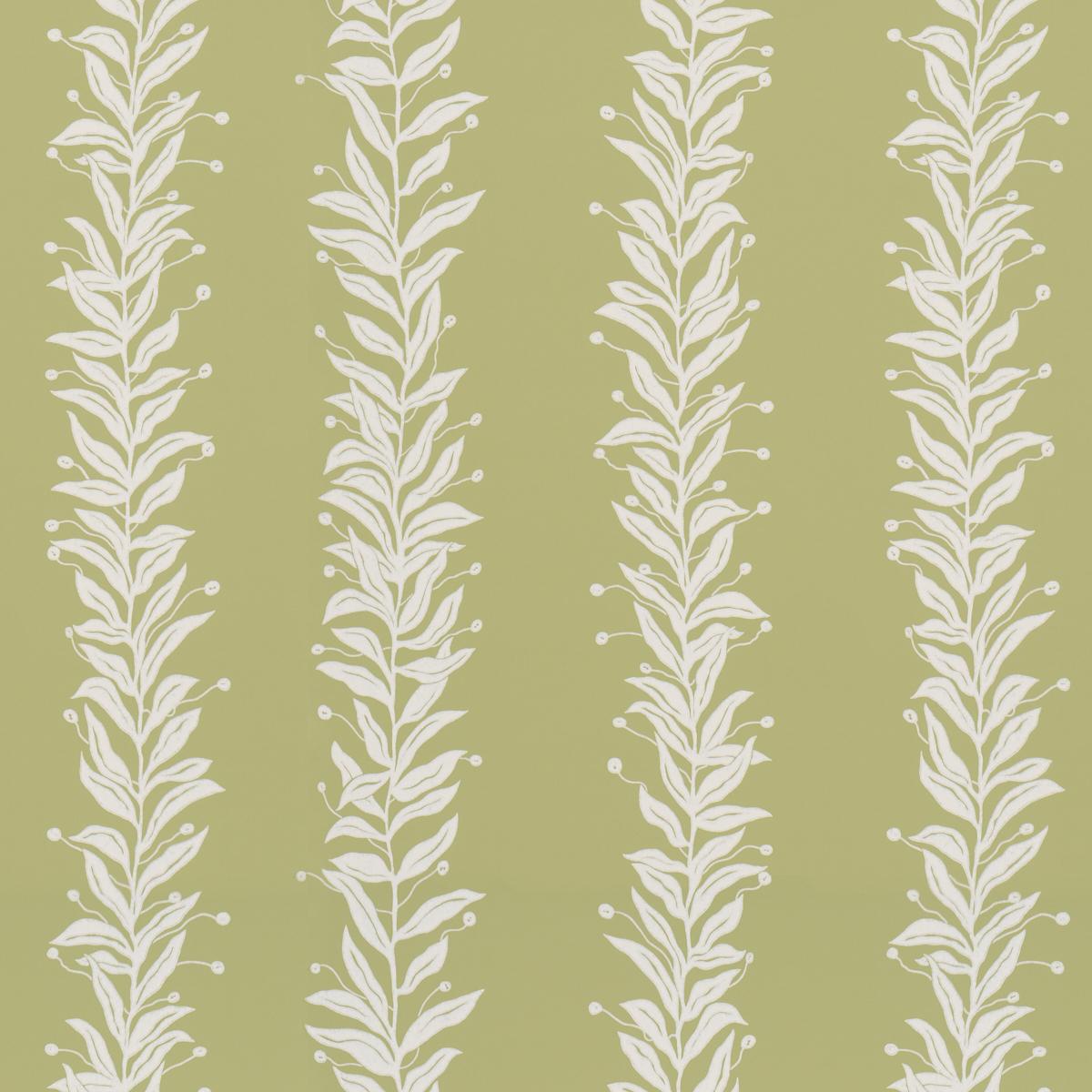 Schumacher Tendril Stripe Olive Wallpaper