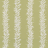 Schumacher Tendril Stripe Olive Wallpaper