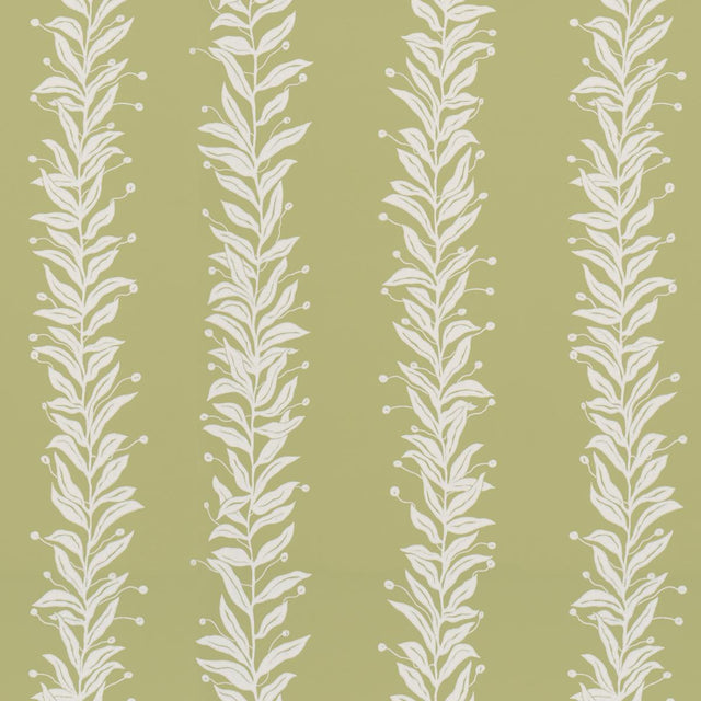 Schumacher Tendril Stripe Olive Wallpaper
