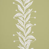 Schumacher Tendril Stripe Olive Wallpaper