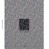 Schumacher Iyla Embroidery Midnight & Rouge Fabric