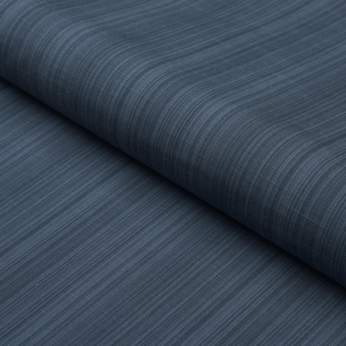 Schumacher Gracie Solid Stri Indigo Fabric