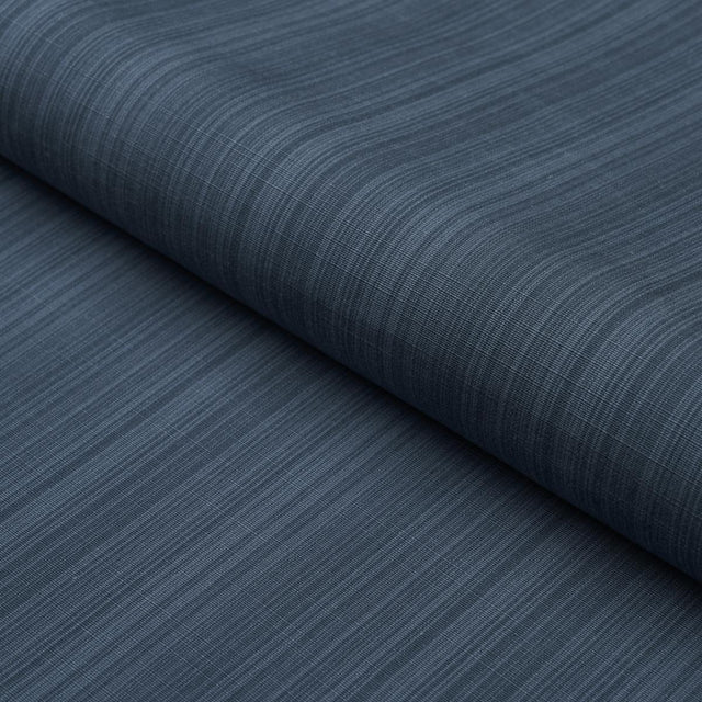 Schumacher Gracie Solid Stri Indigo Fabric