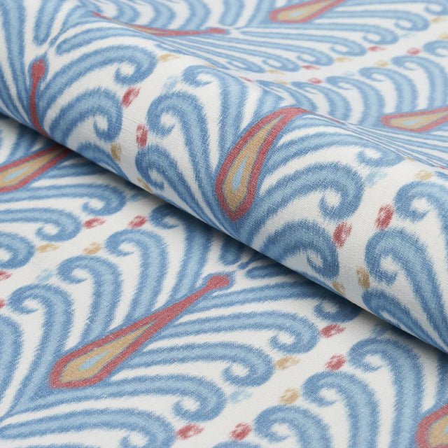 Schumacher Augustine Ikat Peacock Fabric