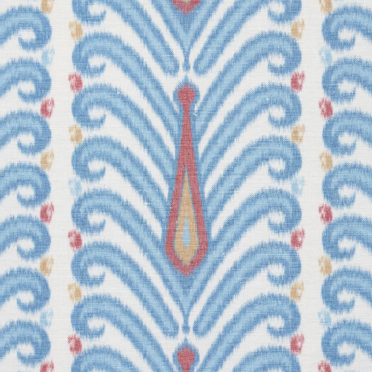 Schumacher Augustine Ikat Peacock Fabric