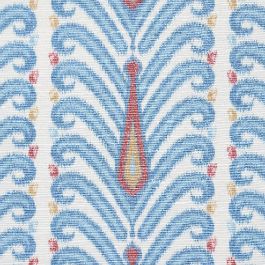 Schumacher Augustine Ikat Peacock Fabric