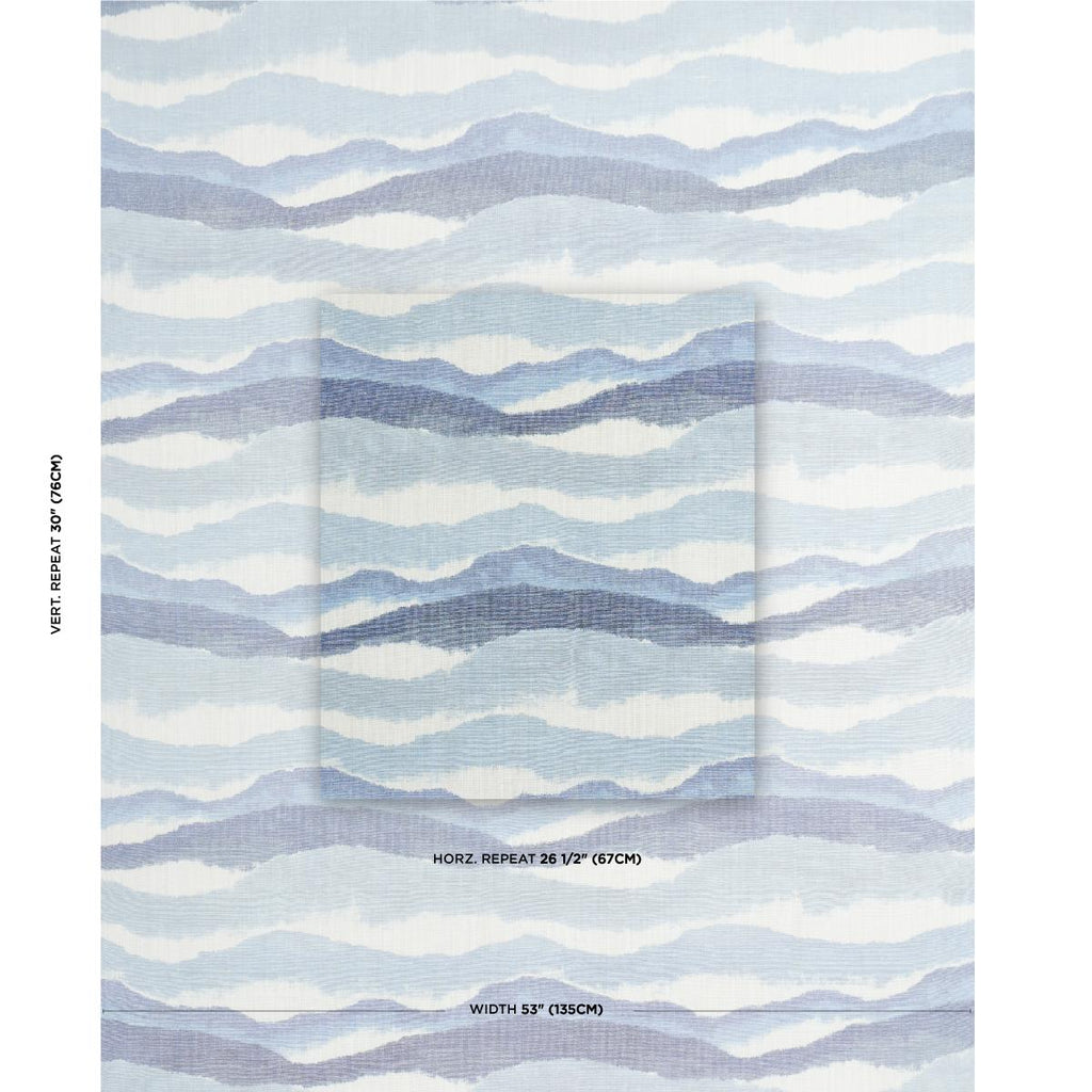 Schumacher Chandler Warp Print Lagoon Fabric