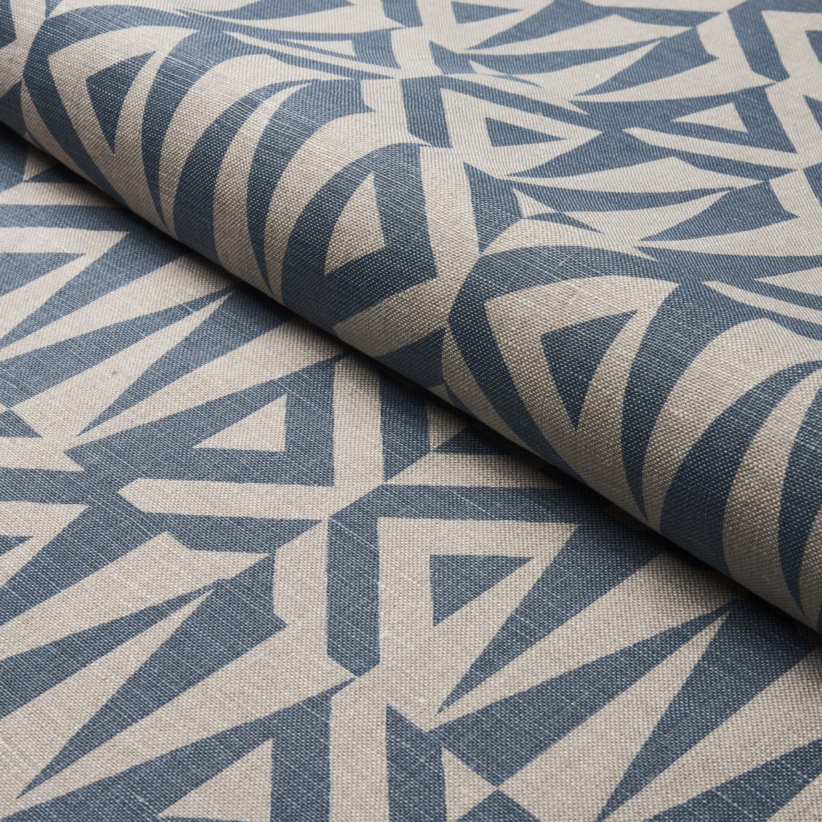Schumacher Amero Slate Blue Fabric