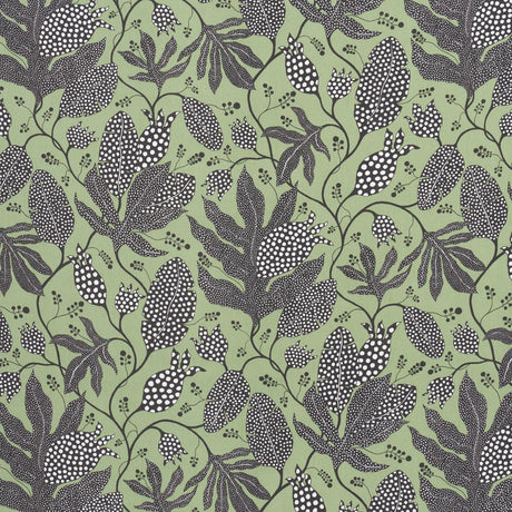 Schumacher Polka Dot Jungle Black & Green Fabric