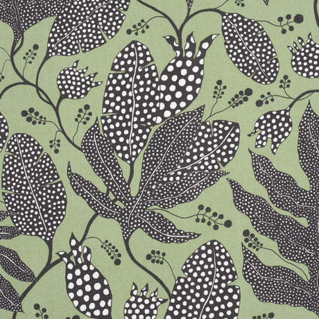 Schumacher Polka Dot Jungle Black & Green Fabric