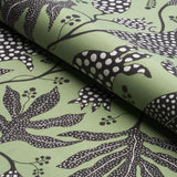 Schumacher Polka Dot Jungle Black & Green Fabric