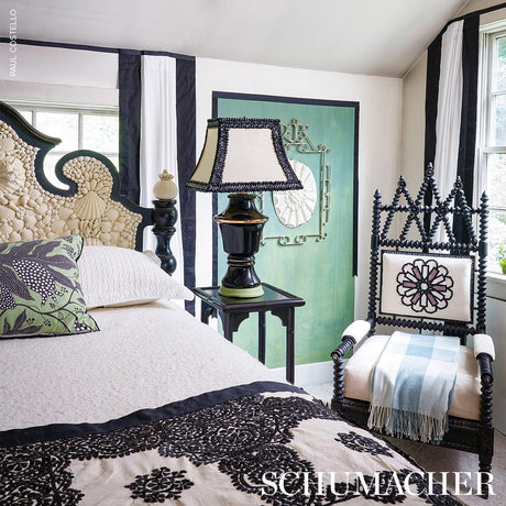 Schumacher Polka Dot Jungle Black & Green Fabric