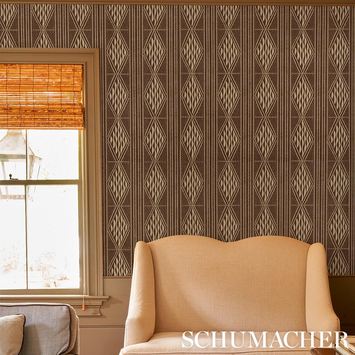 Schumacher Cassava Tobacco Wallpaper