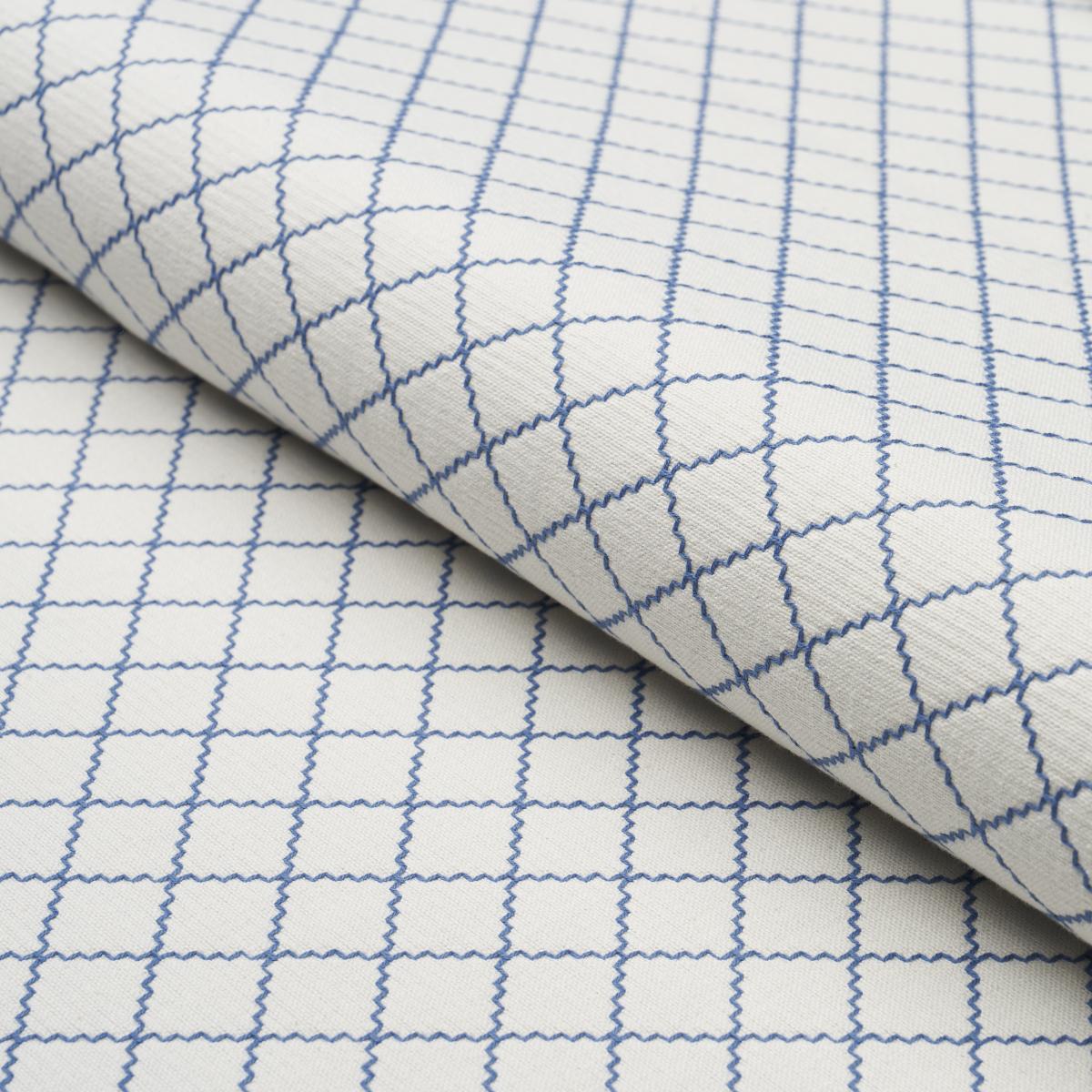 Schumacher Maggie Lattice Indigo Fabric