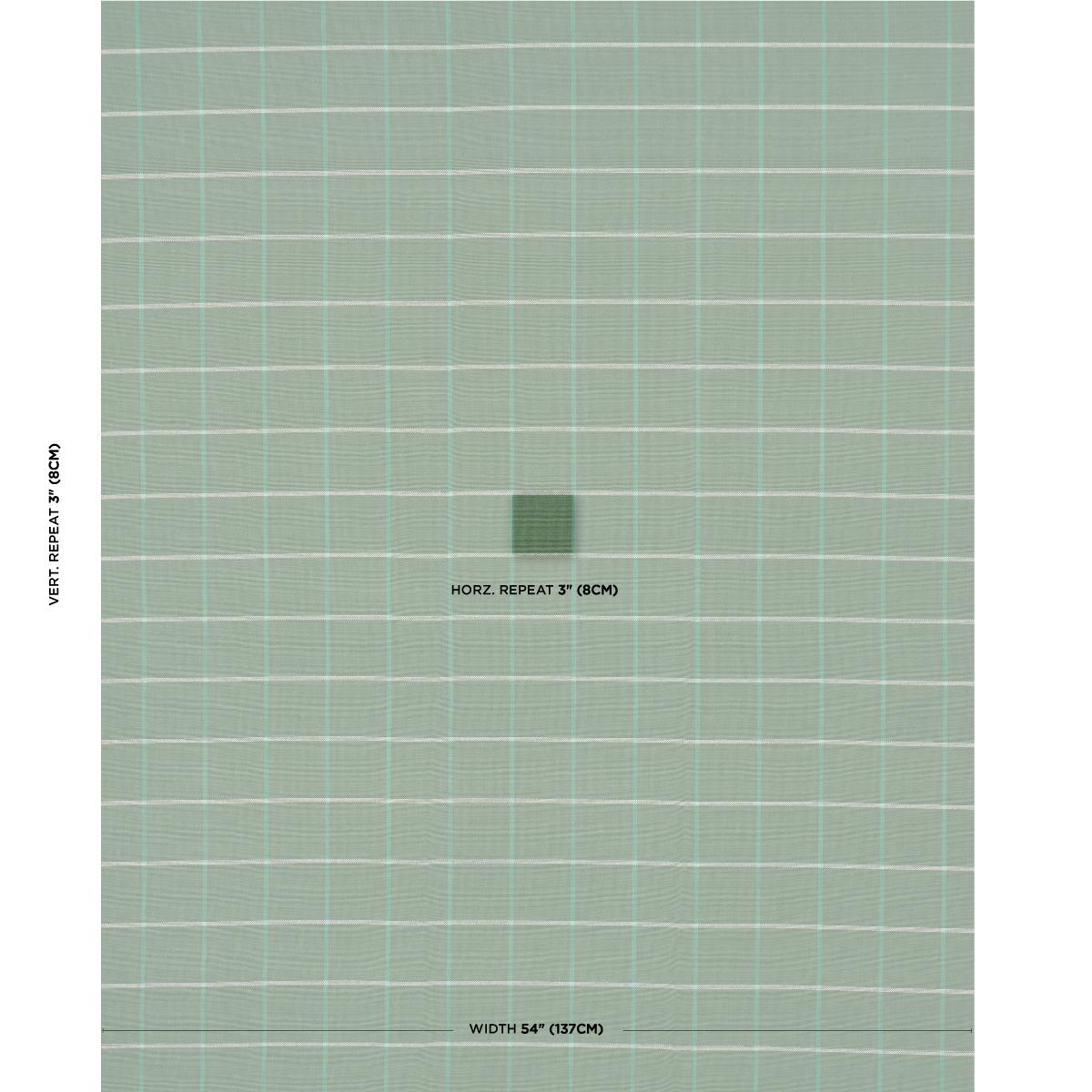 Schumacher Frannie Windowpane Green Fabric