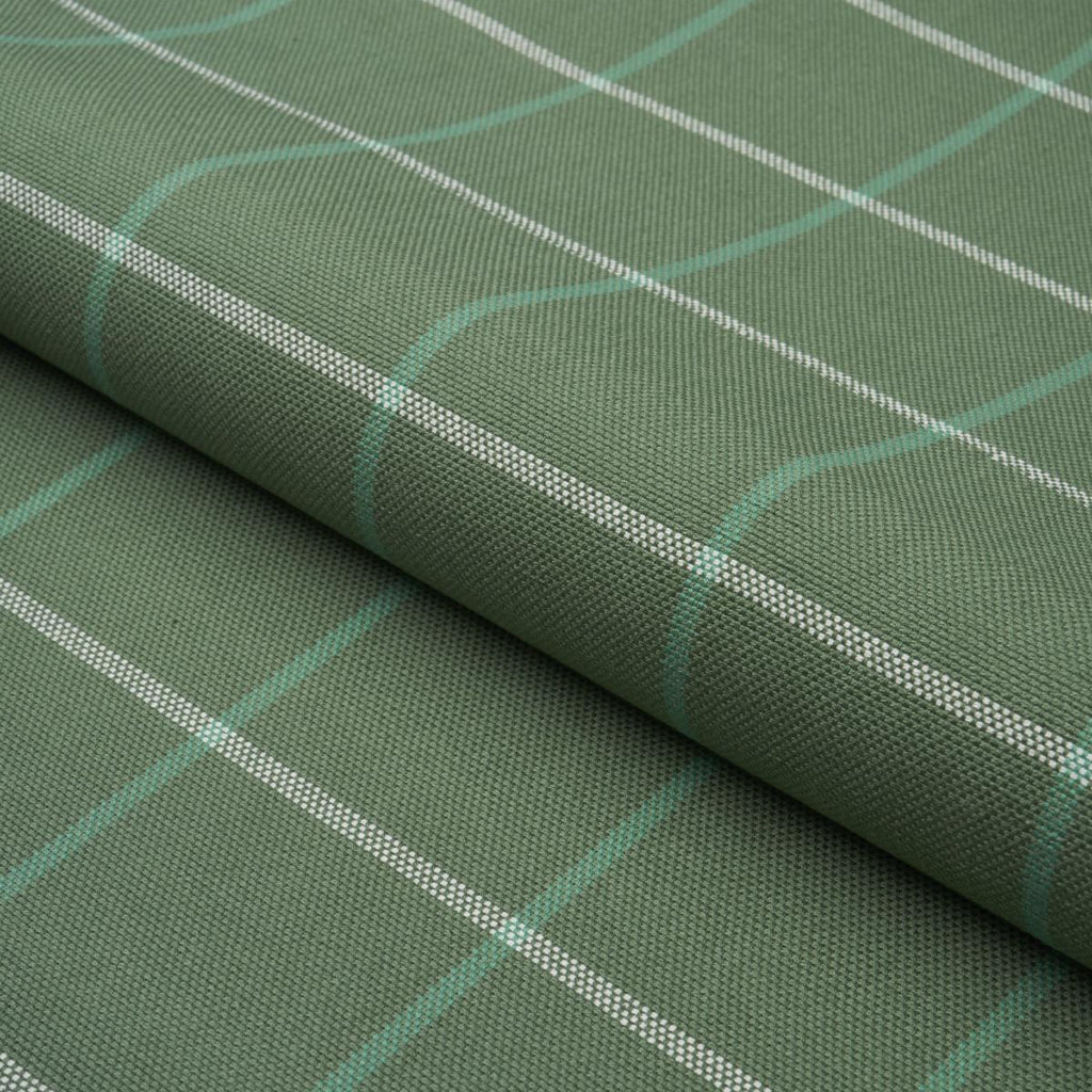 Schumacher Frannie Windowpane Green Fabric