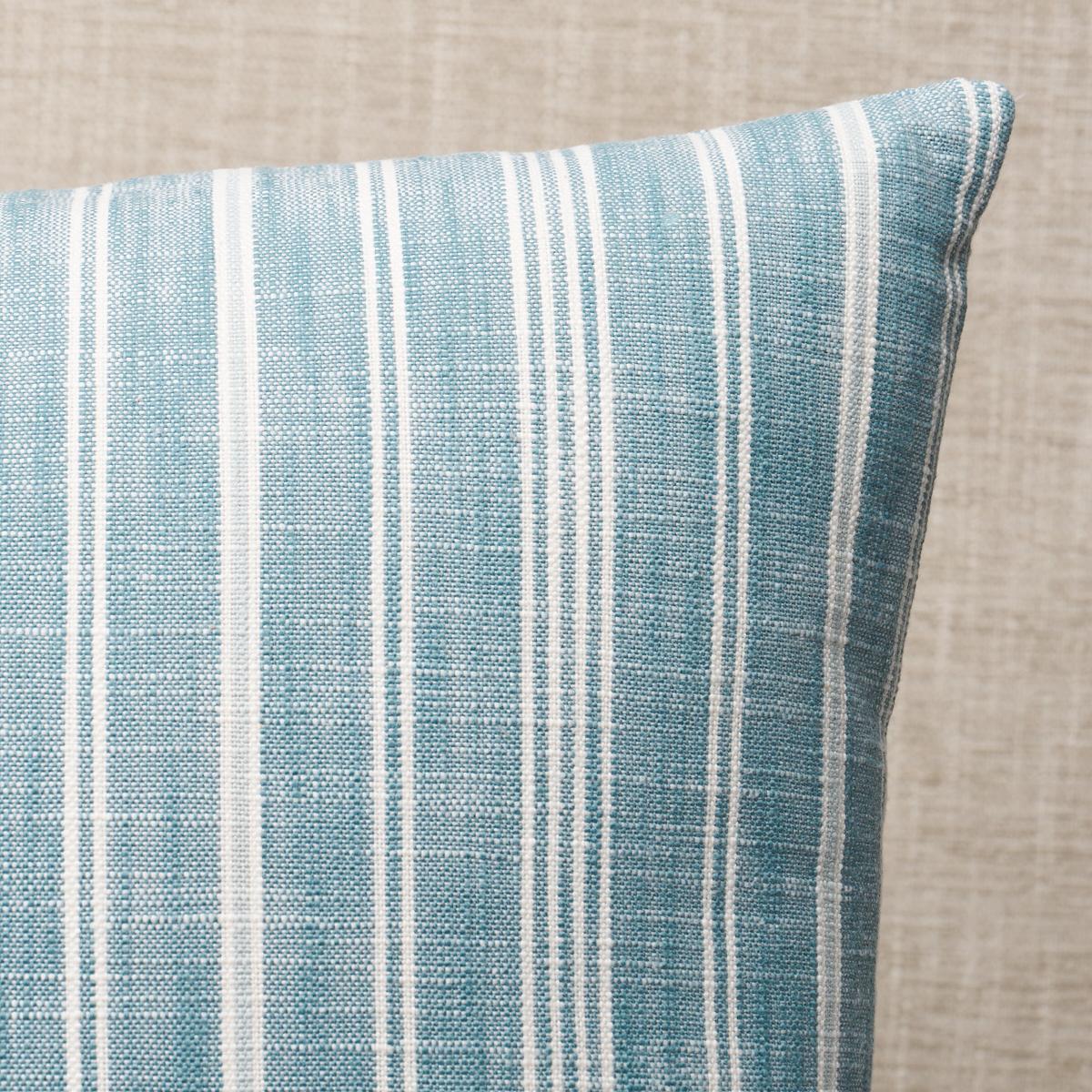 Schumacher Indigo 18" x 18" Lucy Stripe Pillow