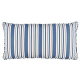 Schumacher Indigo 24" x 12" Markie Stripe Pillow