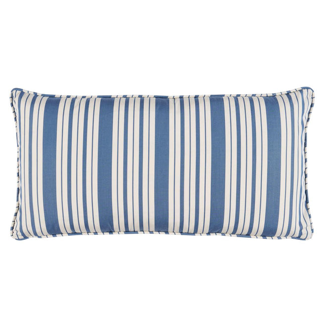 Schumacher Indigo 24" x 12" Markie Stripe Pillow